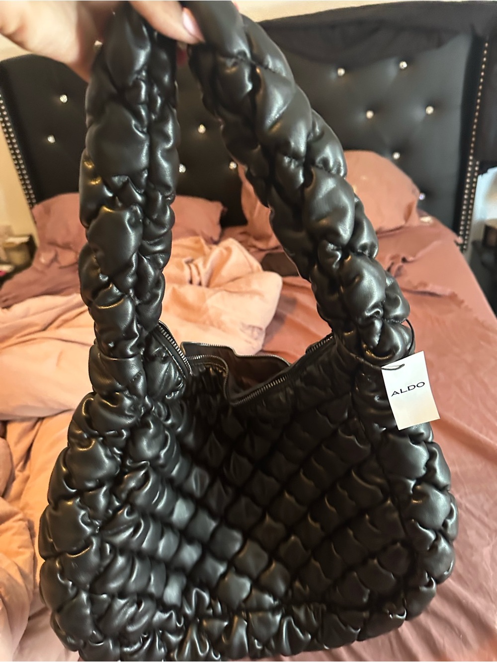 ALDO Black Quilted Puffed Shoulder Bag